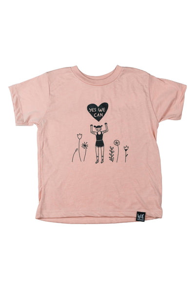 Yes We Can! Girls Peach T-Shirt